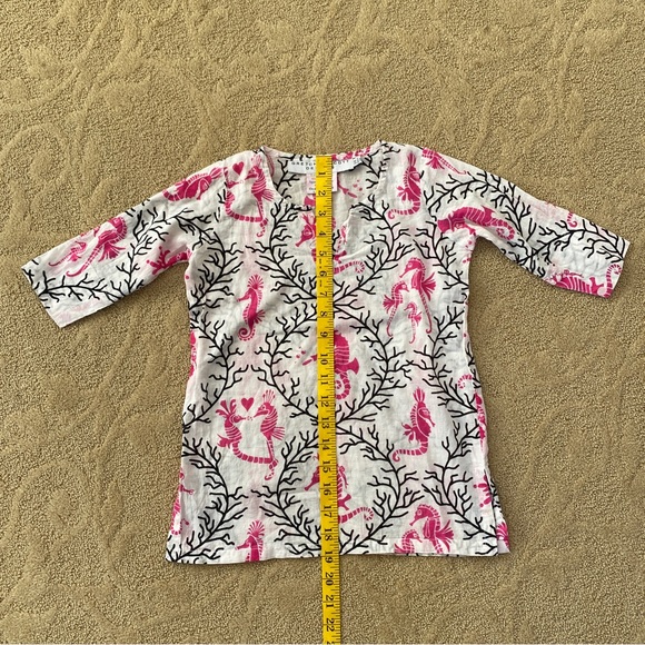 Gretchen Scott Designs Kids Seahorse Swim Coverup Pink Sea Life Tunic Size 2/4 - Picture 6 of 6